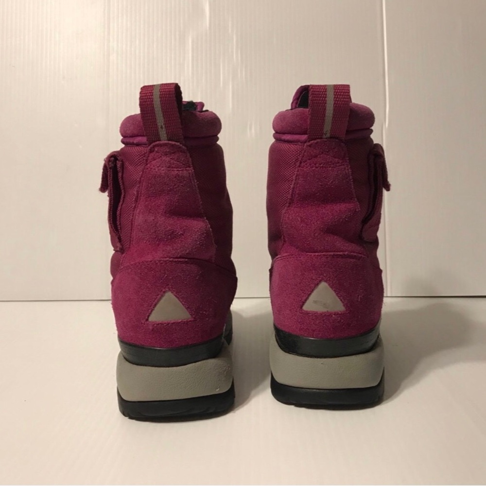 L. L. Bean winter snow boots leather-upper magenta kids girl size 3 - Picture 6 of 10